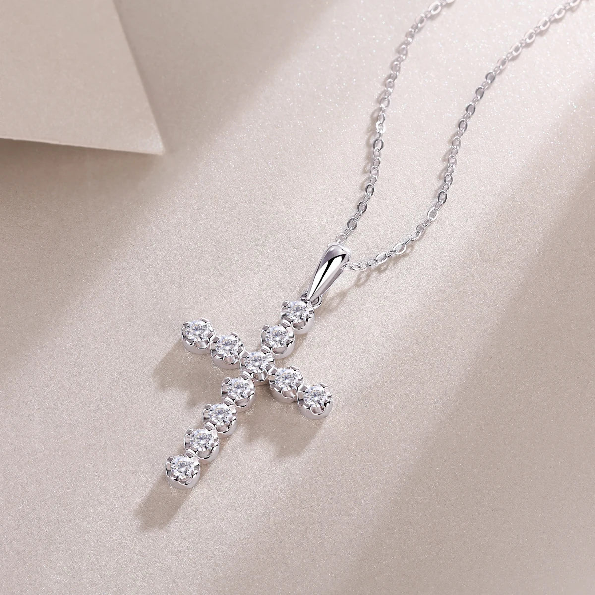 Luminous Ember Cross Necklace