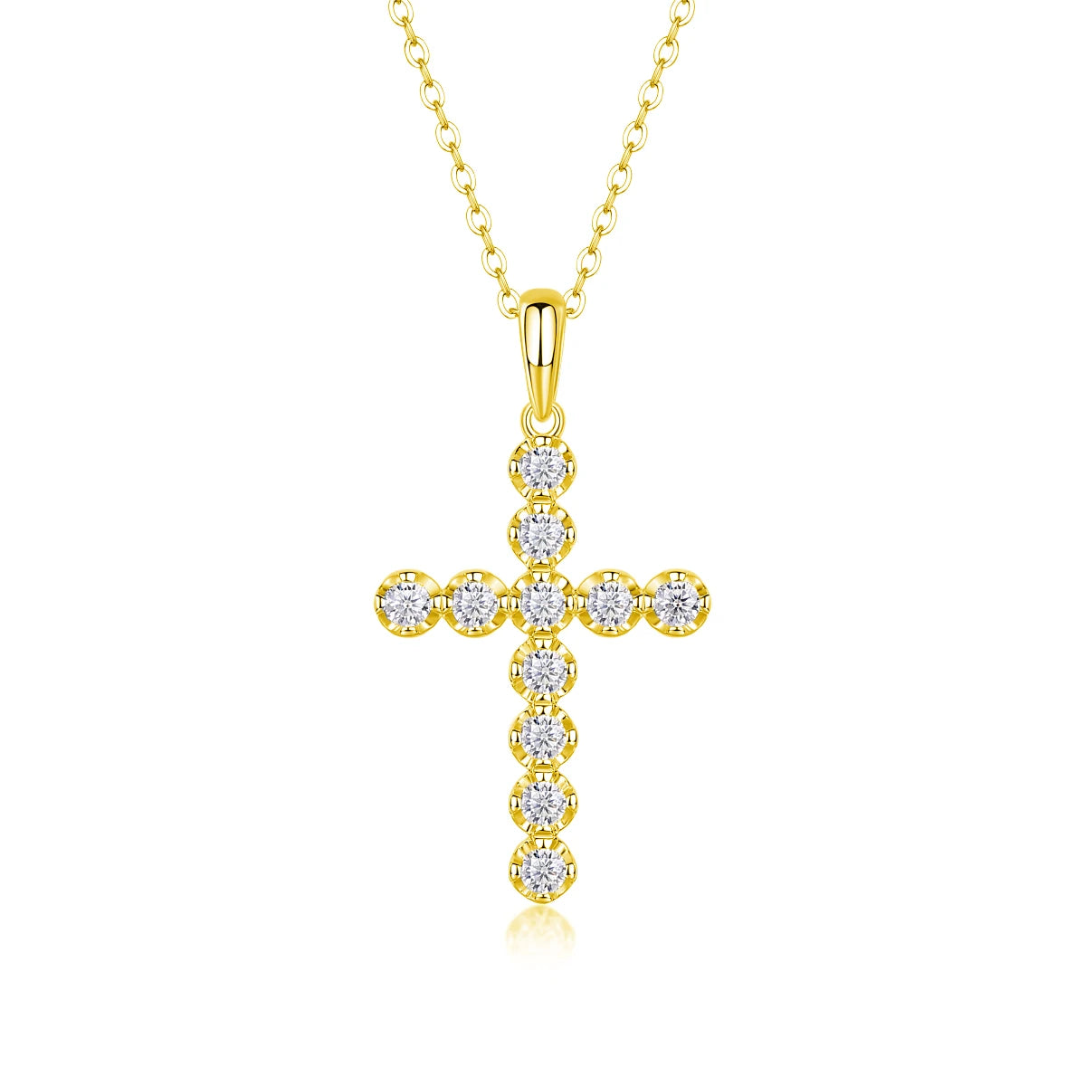 Luminous Ember Cross Necklace