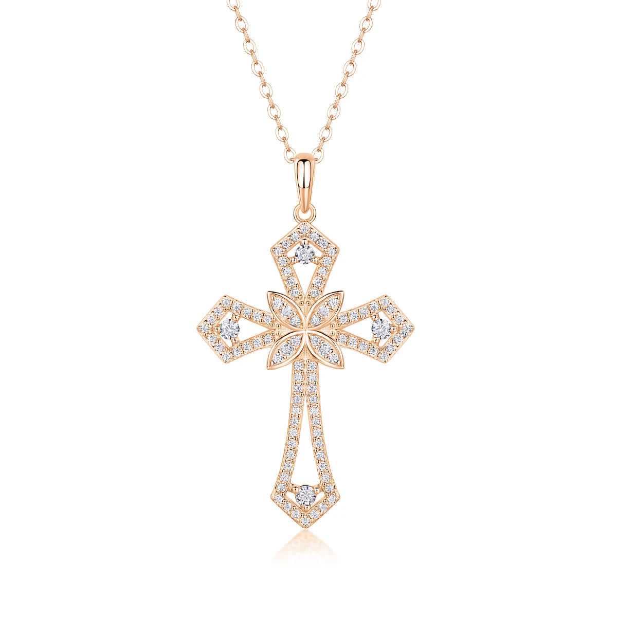 Celestial Flame Cross Necklace